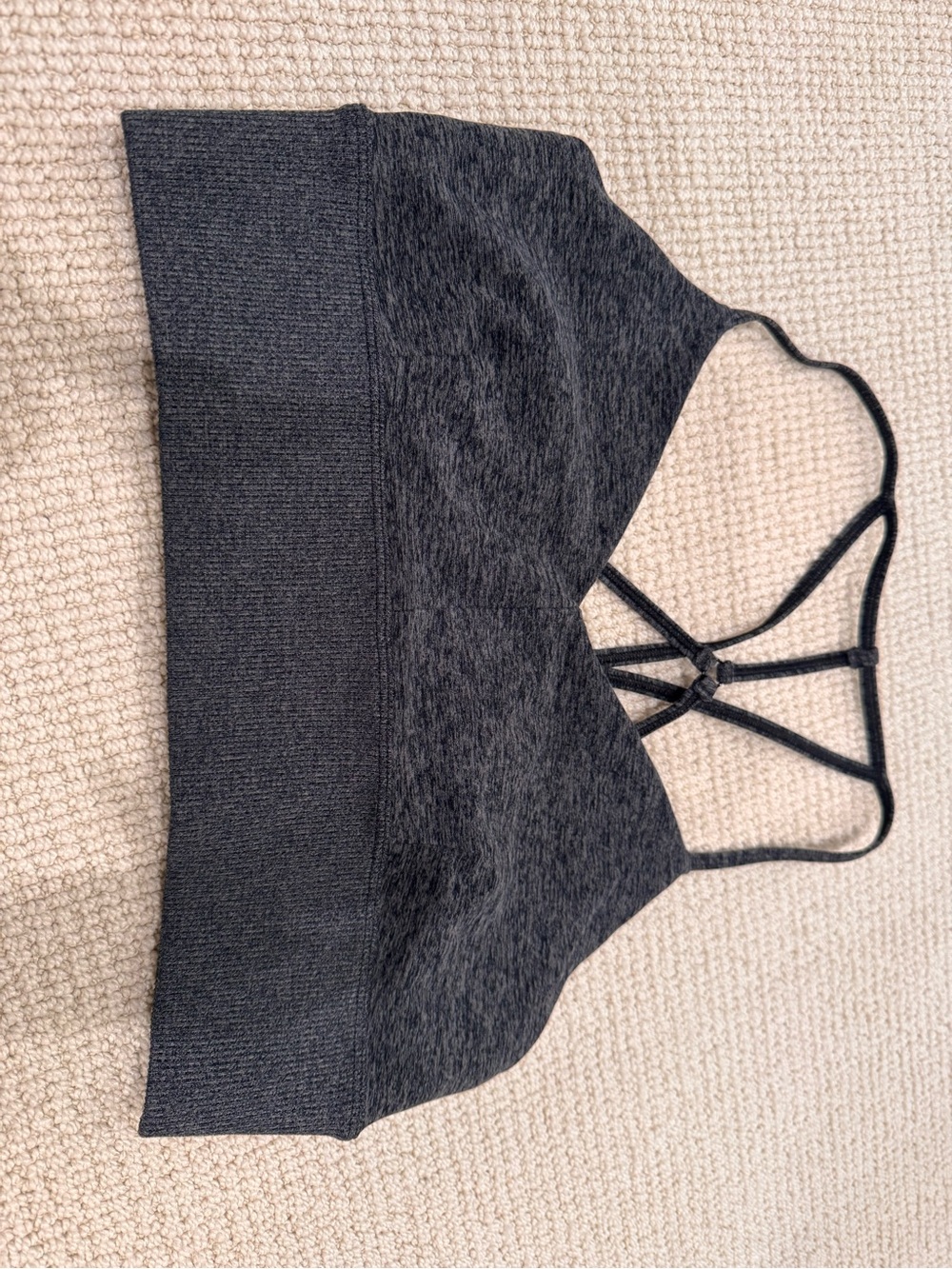 ALO Yoga Charcoal Grey Strappy Sports Bra